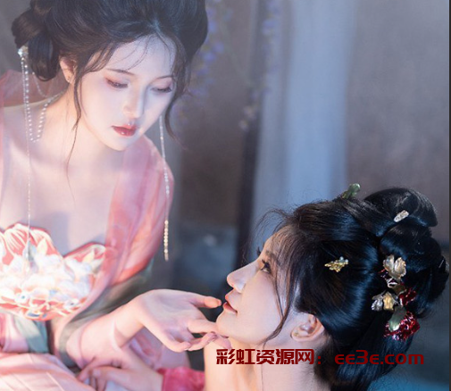 抖音微博动漫网红博主 夏夏子与星澜 瑶池洗凝脂 古装双女温泉 这也太仙了吧！