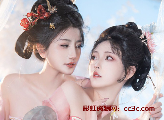抖音微博动漫网红博主 夏夏子与星澜 瑶池洗凝脂 古装双女温泉 这也太仙了吧！